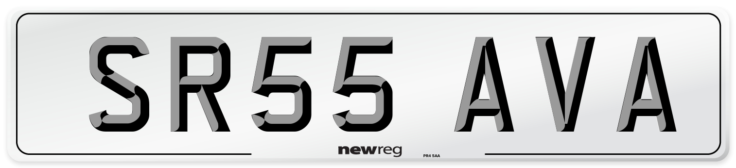 SR55 AVA Number Plate from New Reg